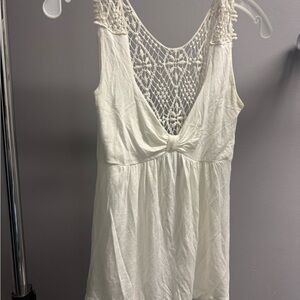 White Lace Back Sleeveless Top